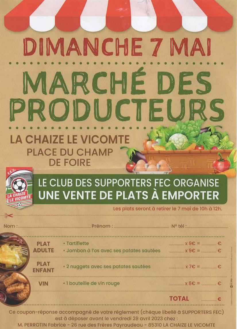 Vente de plats à emporter