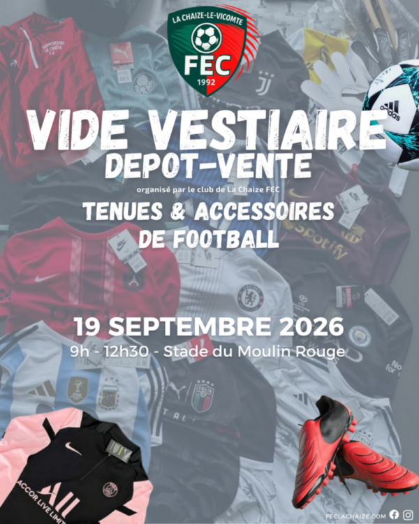 VIDE VESTIAIRE – Samedi 19 septembre 2026
